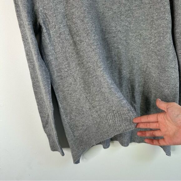 White + Warren Heather Gray cashmere Knit Top size Medium - Picture 6 of 11